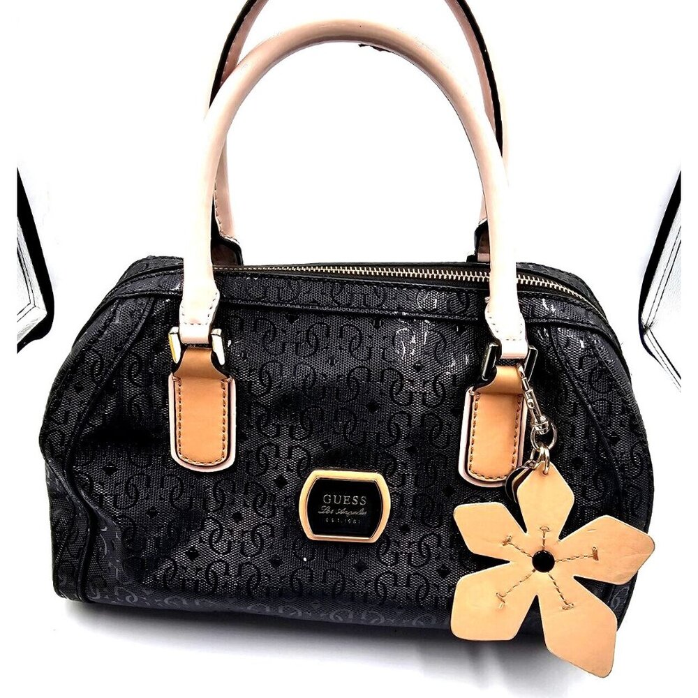 Guess black Hula Girl uptown carryall bag handbag Zipper Purse